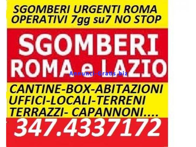 ROMA SGOMBERO ABITAZIONI BOX CANTINE UFFICI LOCALI ED ALTRO 7GG SU7 ROMA SGOMBERO ABITAZIONI BOX CANTINE UFFICI LOCALI ED ALTRO 7GG SU7