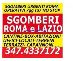 ROMA SGOMBERO ABITAZIONI BOX CANTINE UFFICI LOCALI ED ALTRO 7GG SU7