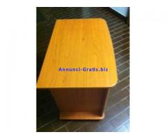 Mobile con ruote PORTA TV in legno robusto color ciliegio come nuovo