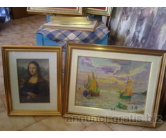 vendo quadri ad olio, uncinetto, punto croce e stampe