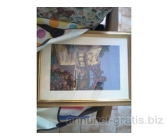 vendo quadri ad olio, uncinetto, punto croce e stampe
