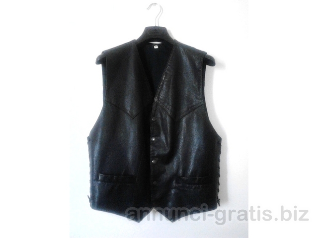 Gilet Uomo in pelle nero taglia M - 45 Euro - Gilet Uomo in pelle nero taglia M - 45 Euro -