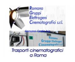 Romana gruppi elettrogeni noleggio e trasporti attrezzature cinematografiche a Roma.