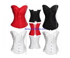 Corsetto in raso  bianco Moda Burlesque intimo donna